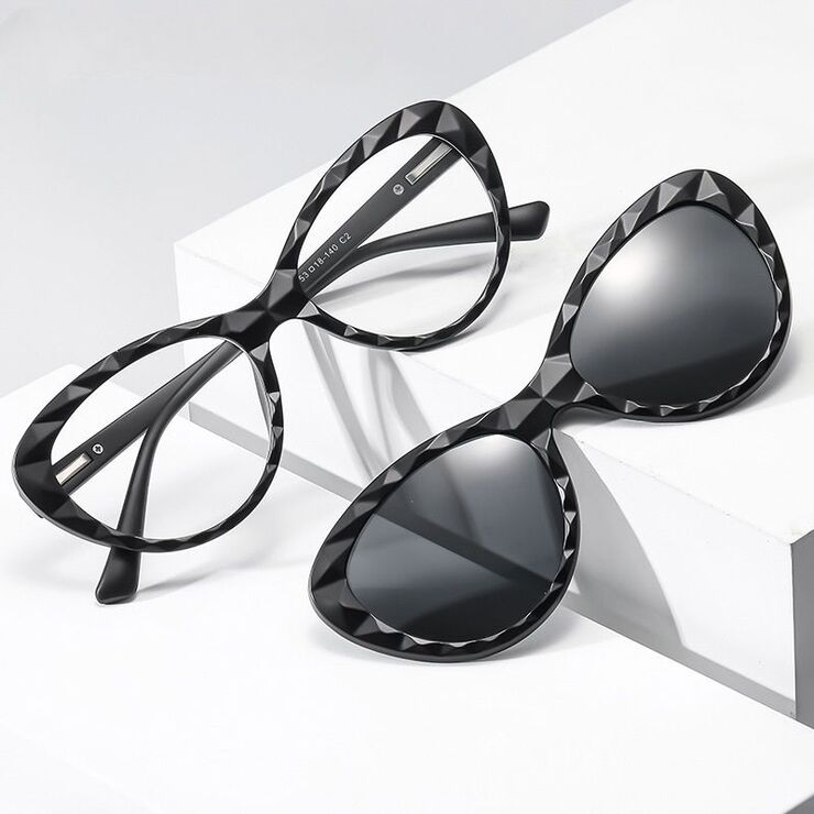 Plastic frame with flex + polarized sun protection magnet clip-on El Dorado EL2350D