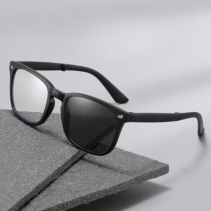 Photochromic plastic glasses for reading, portable, with Blue ray cut protection, diopters from +1.00 to +4.00 KY8082折叠变色老花