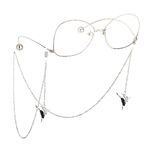 Silver-colored metal non-slip chain, with pendant angel-dancer, for glasses and masks GL613