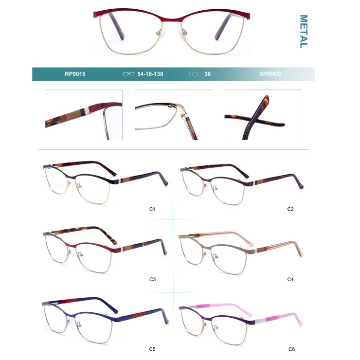 Metal frames for glasses with spring hinges Big City RP9015
