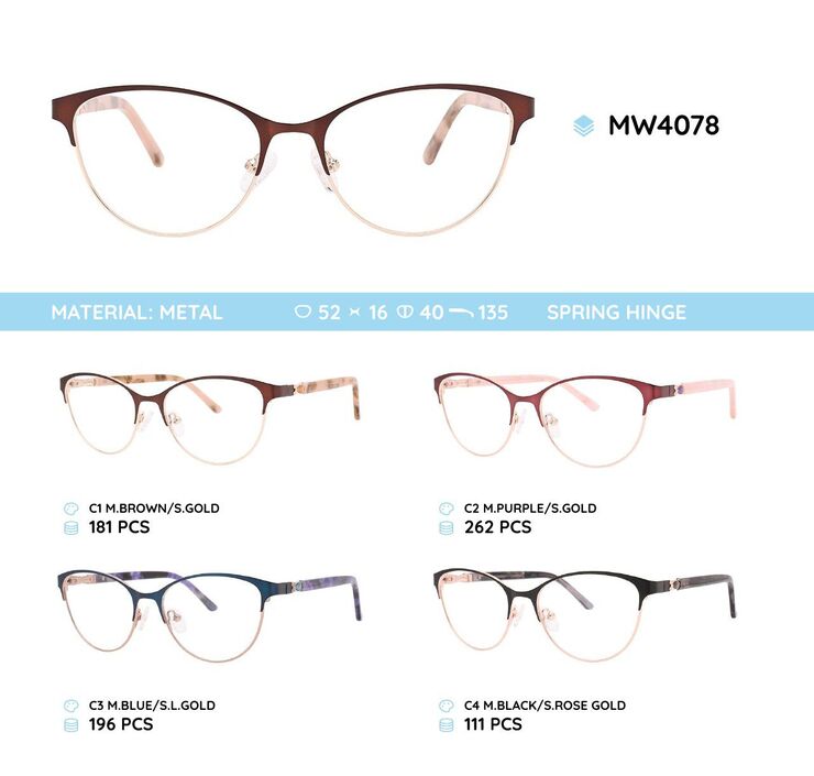 Metal women's frame for glasses MW4078