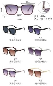 PC plastic sunglasses with metal hinge 6124W