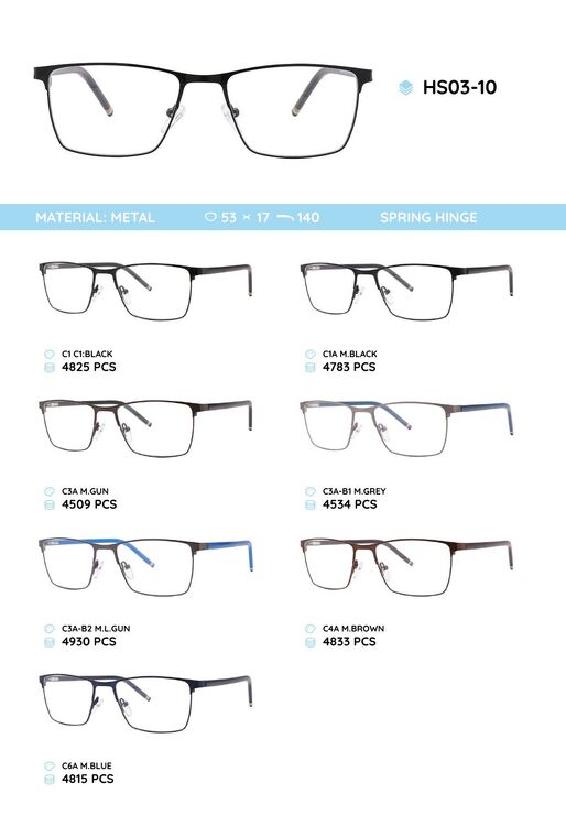 Металлическая оправа с дужками из пластика TR-90 HS03-10
