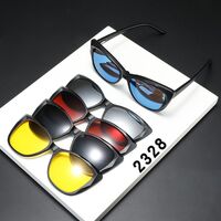 TR90/PC plastic frame + 5 polarized sun protection magnet clip-on set + leather bag El Dorado EL2328A