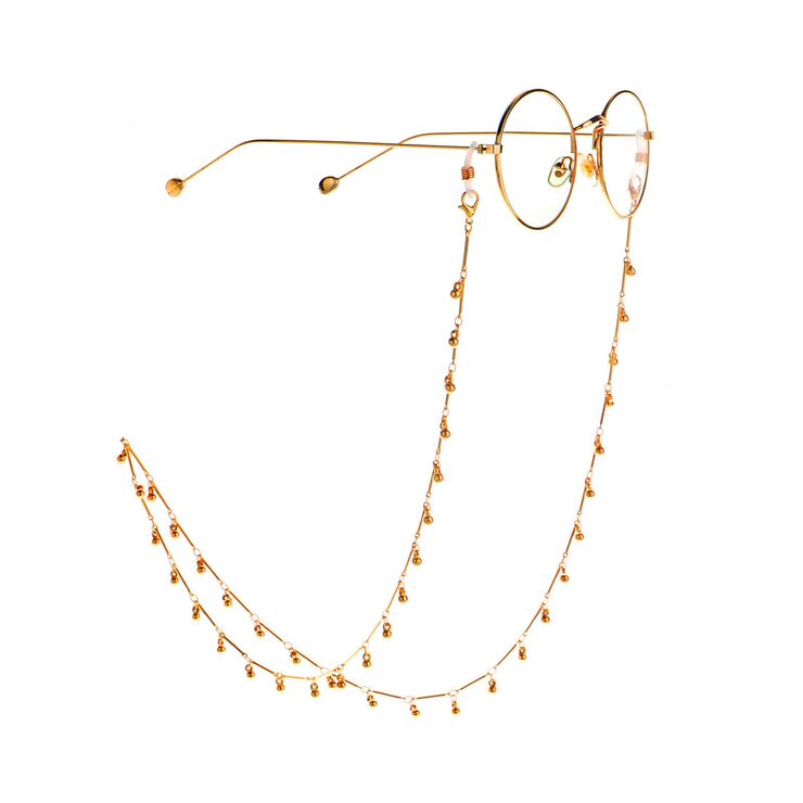 Metal non-slip chain, with gold beads, for glasses and masks GL935