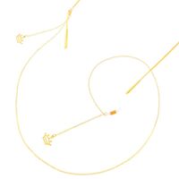 Металлическая нескользящая цепочка золотого цвета, с подвеской в виде короны принцессы, для очков и масок GL312