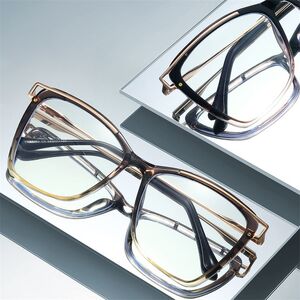 Combined frame (metal + TR90) or glasses with blue light protection, with spring hinges FA87063
