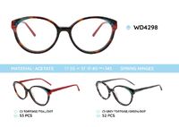 Plastic acetate eyeglasses frame for women with spring hinges WD4298