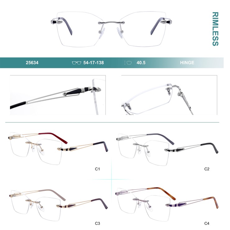 Rimless metal frames for glasses Big City 25634