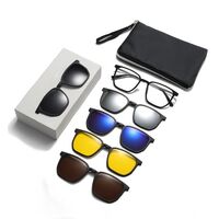 TR90/PC plastic frame + 5 polarized sun protection magnet clip-on set + leather bag El Dorado EL2376