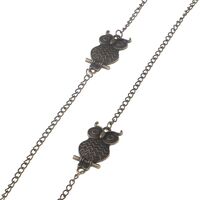 Bronze-colored metal non-slip chain, with owl, for glasses and masks GL114