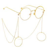 Metal non-slip chain, with pendant geometric round, for glasses and masks GL374