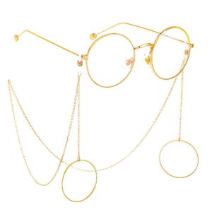 Metal non-slip chain, with pendant geometric round, for glasses and masks GL374