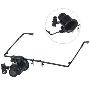 Binocular magnifier with backlight, magnifying glass with head mount 9892A-XX, magnification: 20Х