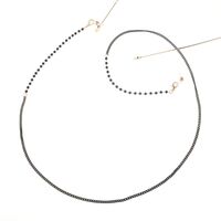 Gold-colored metal non-slip chain, with black pearl, for glasses and masks GL780