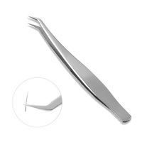 Set of 2 stainless steel tweezers with a plastic case