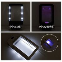 Лупа портативная карманная с подсветкой и УФ-светом TH8017, размеры: 62*100 мм, увеличение: 3X