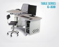 Рабочее место офтальмолога, комбинированный стол + кресло C-330, столешницы 720*620, 895*590 мм
