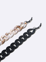 Set of two golden glasses chain with shells and diamonds GM118