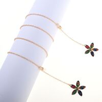 Gold-colored metal non-slip chain, with pendant flower, for glasses and masks GL816