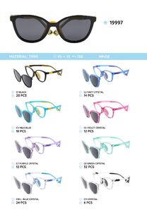 TR-90 plastic frames for kids with a sun protection clip-on 19997