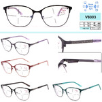 Ready-made metal frame glasses Vizzini V8003, lens block blue light, diopters from +0.75 to +4.00 (step 0.25); from -1.00 to -8.00 (step 0.2