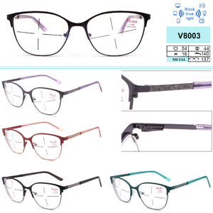 Очки готовые в металлической оправе Vizzini V8003, линзы Blue Block, диоптрии от от +0.75 до +4.00 (шаг 0.25); от -1.00 до -8.00 (шаг 0.25)