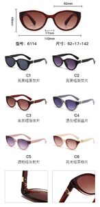 PC plastic sunglasses with metal hinge 6114W