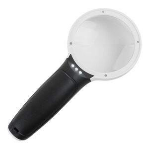 Magnifier with universal backlight, magnifying glass with handle 7016-XX, diameter 75 mm, magnification: 10Х