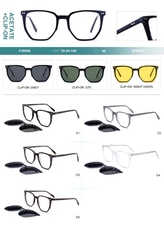 Оправа пластиковая из материала ацетат, с флексом + насадка солнцезащитная (клипон) Big City F3006S