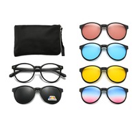 Оправы круглые El Dorado с комплектом поляризационных солнцезащитных насадок на магните 2231A 每套5件