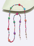Fashion mixed color rice bead glasses chain with balls GL1319