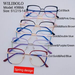 Metal ultrathin women's frame with spring hinges Wilibolo K9866