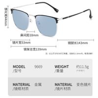 Очки металлические фотохромные с защитой от синего света 9669-GT