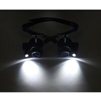 Очки-лупа с подсветкой для работы с мелкими деталями, со сменными насадками 9892G, увеличение: 10X, 15X, 20X, 25X