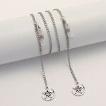 Металлическая нескользящая цепочка серебряного цвета, с подвеской в виде звезды, для очков и масок GL1873