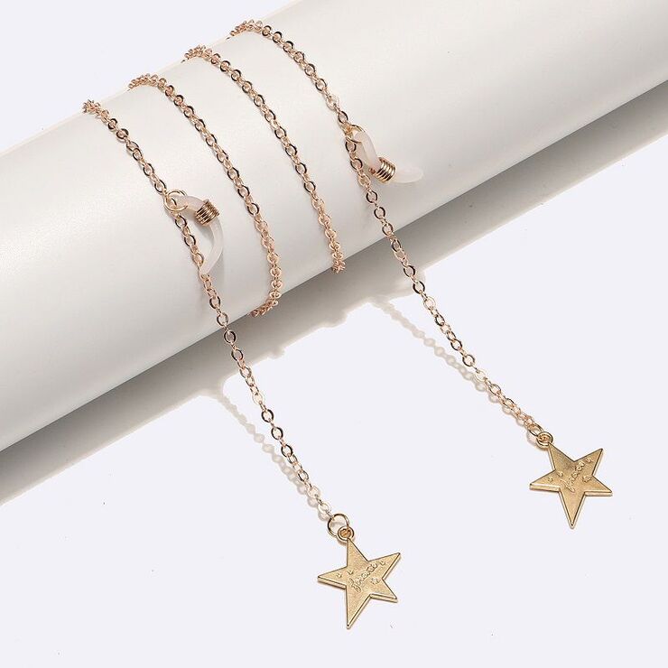 Металлическая нескользящая цепочка, со звездой, для очков и масок GL1718