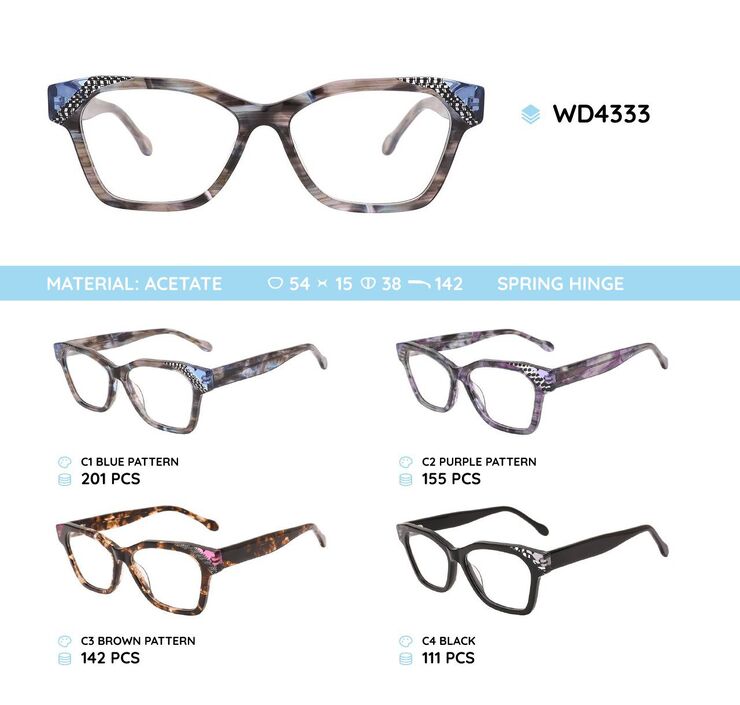 Plastic acetate eyeglasses frame WD4333