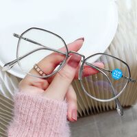 Очки металлические для чтения с защитой Blue Ray Cut, диоптрии от 0.00 до +4.00, KY30018老花