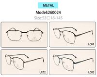 Metal eyeglasses frame for men with spring hinges 260024 (item in stock)