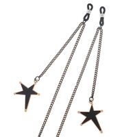 Black-colored metal non-slip chain, with pendant star, for glasses and masks GL405