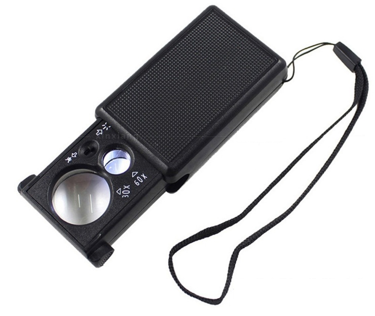 Лупа раздвижная X30/X60 с подсветкой 9881亚克力