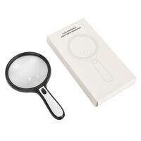 Magnifier with universal backlight, magnifying glass with handle 4986E-XX, diameter 125 mm, magnification: 5X, 15X
