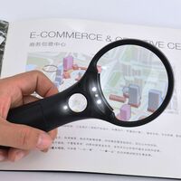 Лупа с универсальной подсветкой, увеличительное стекло с ручкой 7505-XX, диаметр 75 мм, увеличение: 3Х, 45X