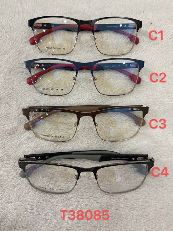 Оправа для очков мужская металлическая полуободковая с флексом T38085