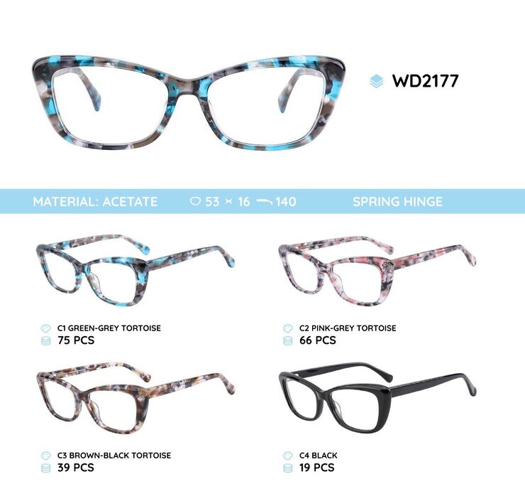 Plastic frames for glasses acetate material WD2177