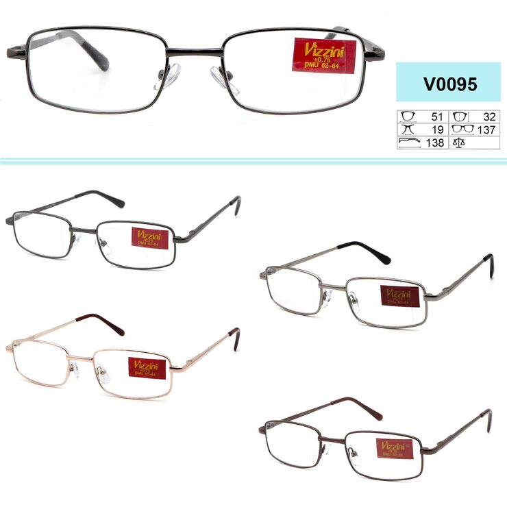 Очки VIZZINI V0095 в чехле CHEHOL BIG-NS , диоптрии +0,75 до +6,0 (шаг 0,25); -1,00 до -6,00 (шаг 0,50)