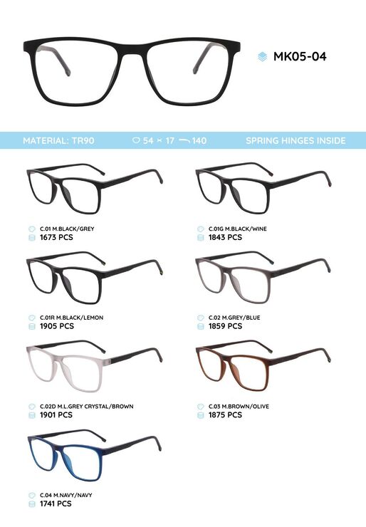 TR-90 plastic frames for glasses MK05-04