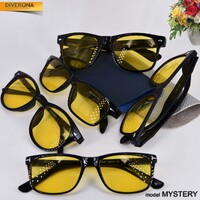 黑框黄片 Очки с жёлтыми просветляющими линзами для водителей, рыбаков, охотников 28007Y