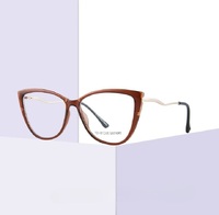 Combined frame (metal + TR90) or glasses with blue light protection, with spring hinges FA87092